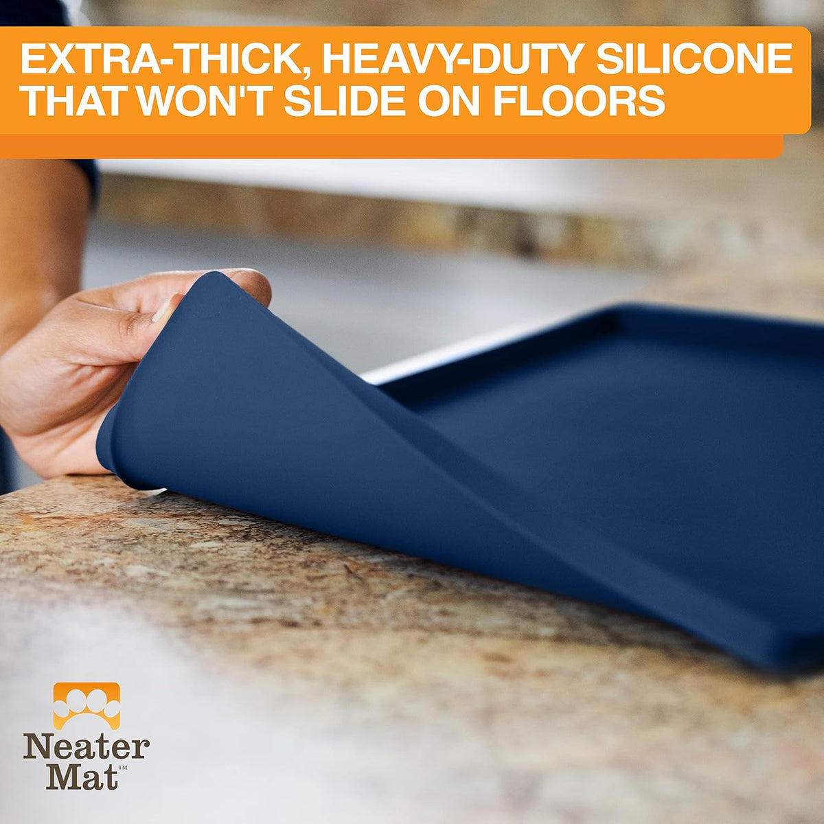Neater Pet Brands Neater Mat Pet Mats for Food and Water, Cat & Dog Bowl Mat Waterproof Silicone