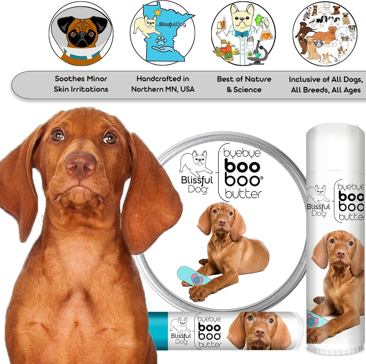 The Blissful Dog Vizsla Boo Boo Butter, 16 oz.