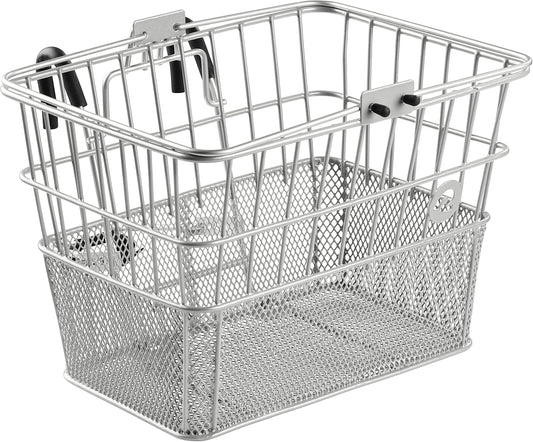 Retrospec Apollo Detachable Front Bike Basket Steel Half-Mesh with Integrated Detachable Hooks and