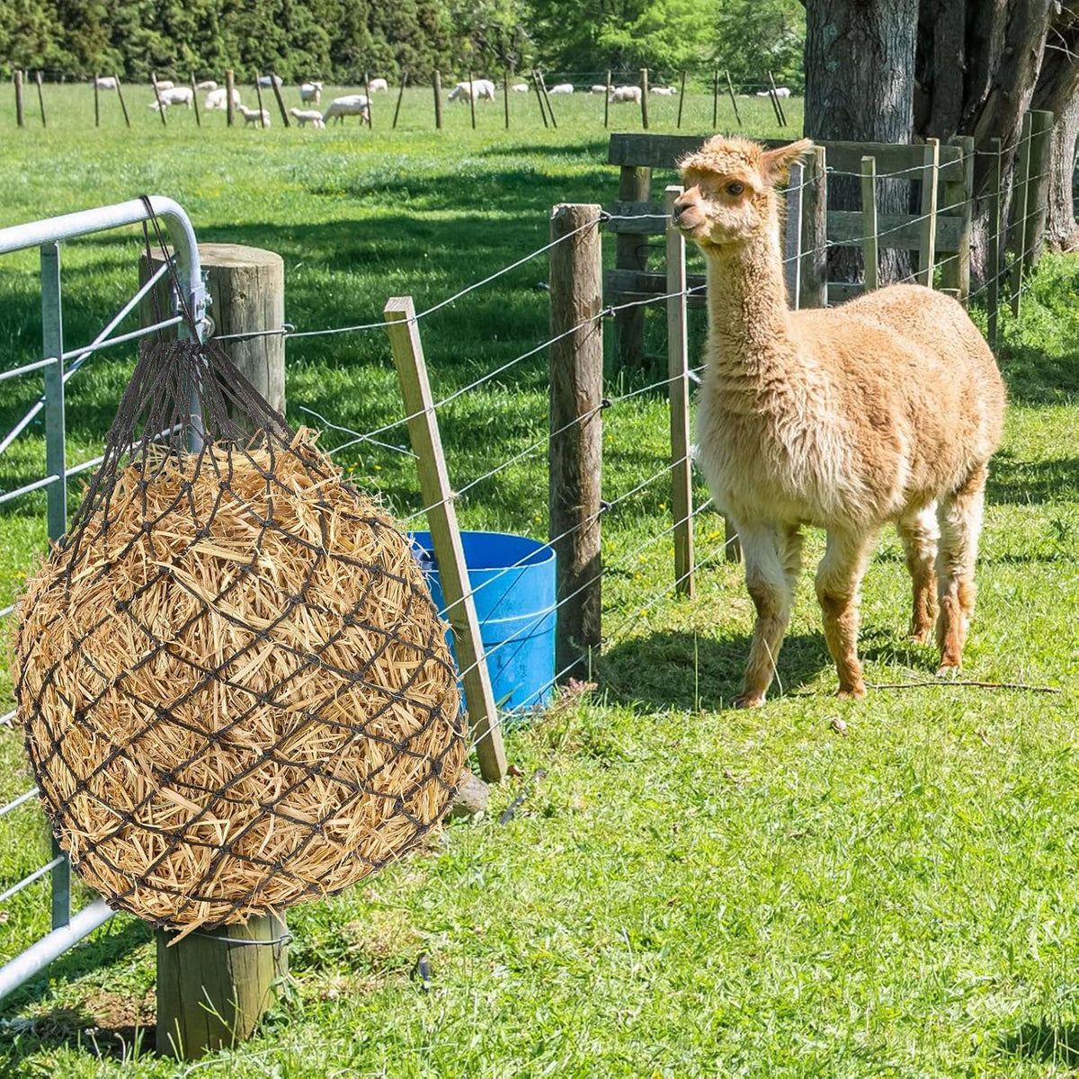 Fabbay 4 Pcs Slow Feed Hay Net Feeder Hay Bag for Horses Slow Feeder 40 Inch Length with 2 Inch