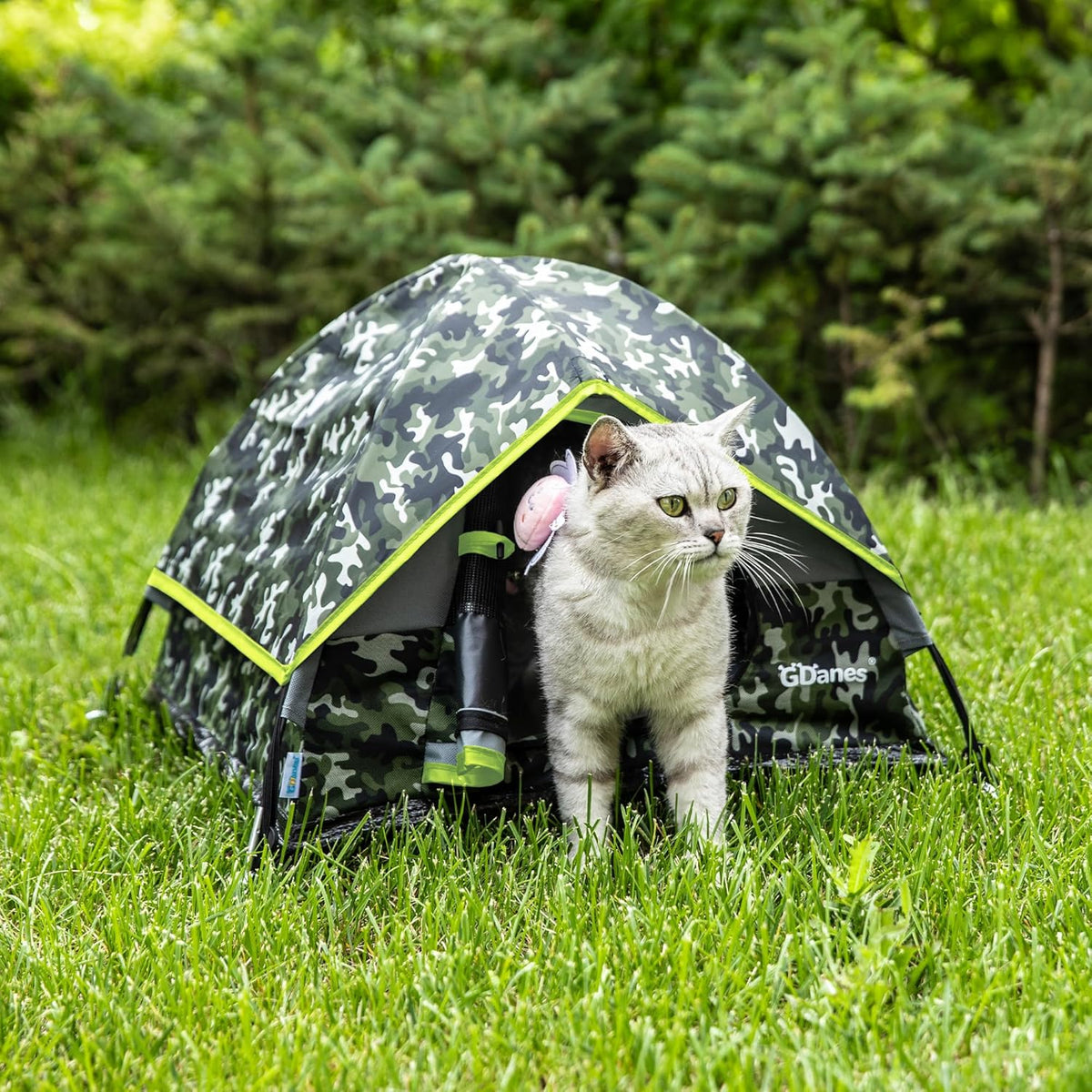 GDanes Camouflage Cat Tent, Portable Pet Cat House with Soft Pad, Cat Cave, Dog House for Small