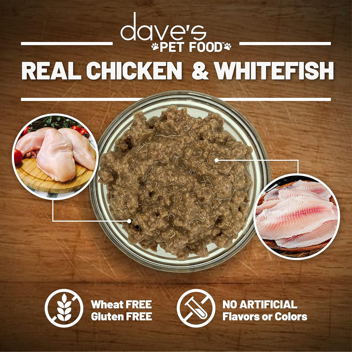 Dave's Pet Food Grain Free Wet Cat Food (Chicken & Whitefish), Made in Canada Naturally Healthy