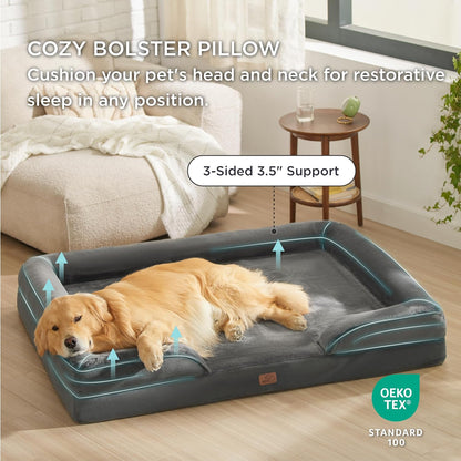 Bedsure XXL Orthopedic Dog Bed for Extra Large Dogs - Washable Giant Dog Cat Bed Waterproof