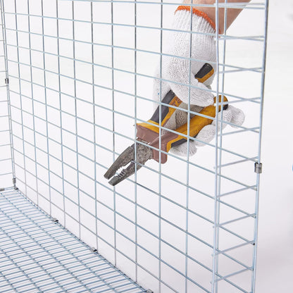 Metal Small Animal Feeder with Lid, Heavy Duty, Large Capacity Food Dispenser, Great for Rabbits