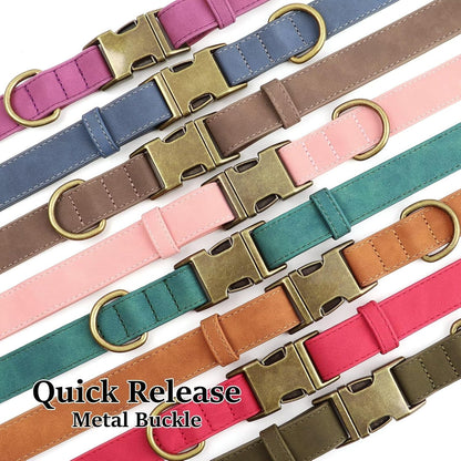 Didog Soft PU Leather Dog Collar, Stylish Quick Released Dog Collars for Medium Dogs, Easy Clean