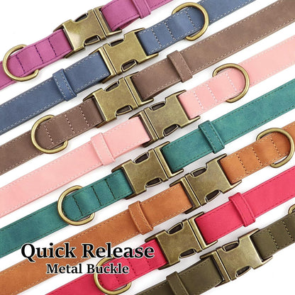 Didog Soft PU Leather Dog Collar, Stylish Quick Released Dog Collar for Large Dogs, Easy Clean