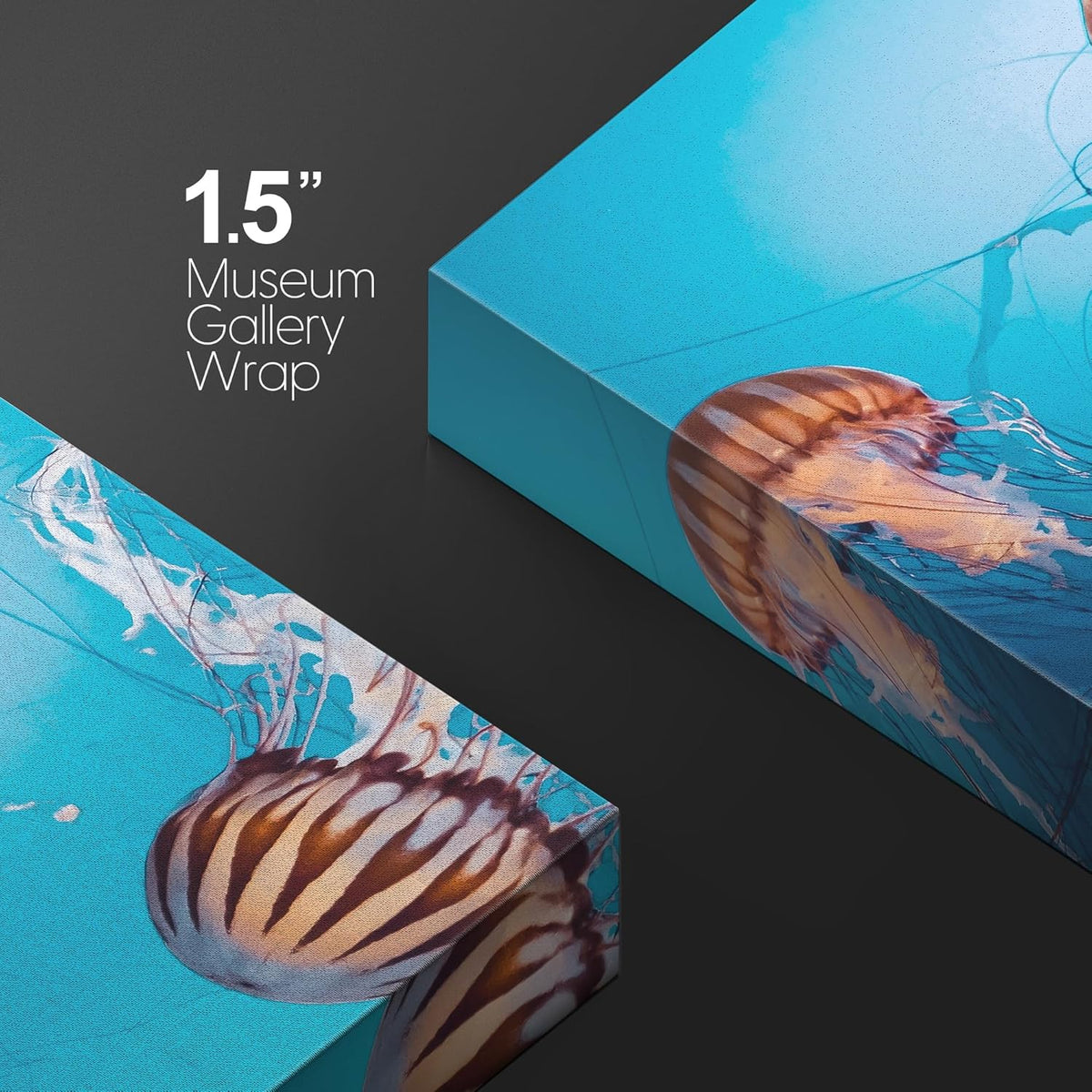 wall26 Canvas Print Wall Art Tiger Stripe Jellyfish Underwater Ocean Sea Nature Animals Photography