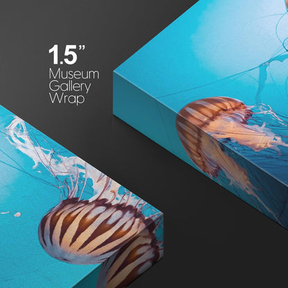 wall26 Canvas Print Wall Art Tiger Stripe Jellyfish Underwater Ocean Sea Nature Animals Photography