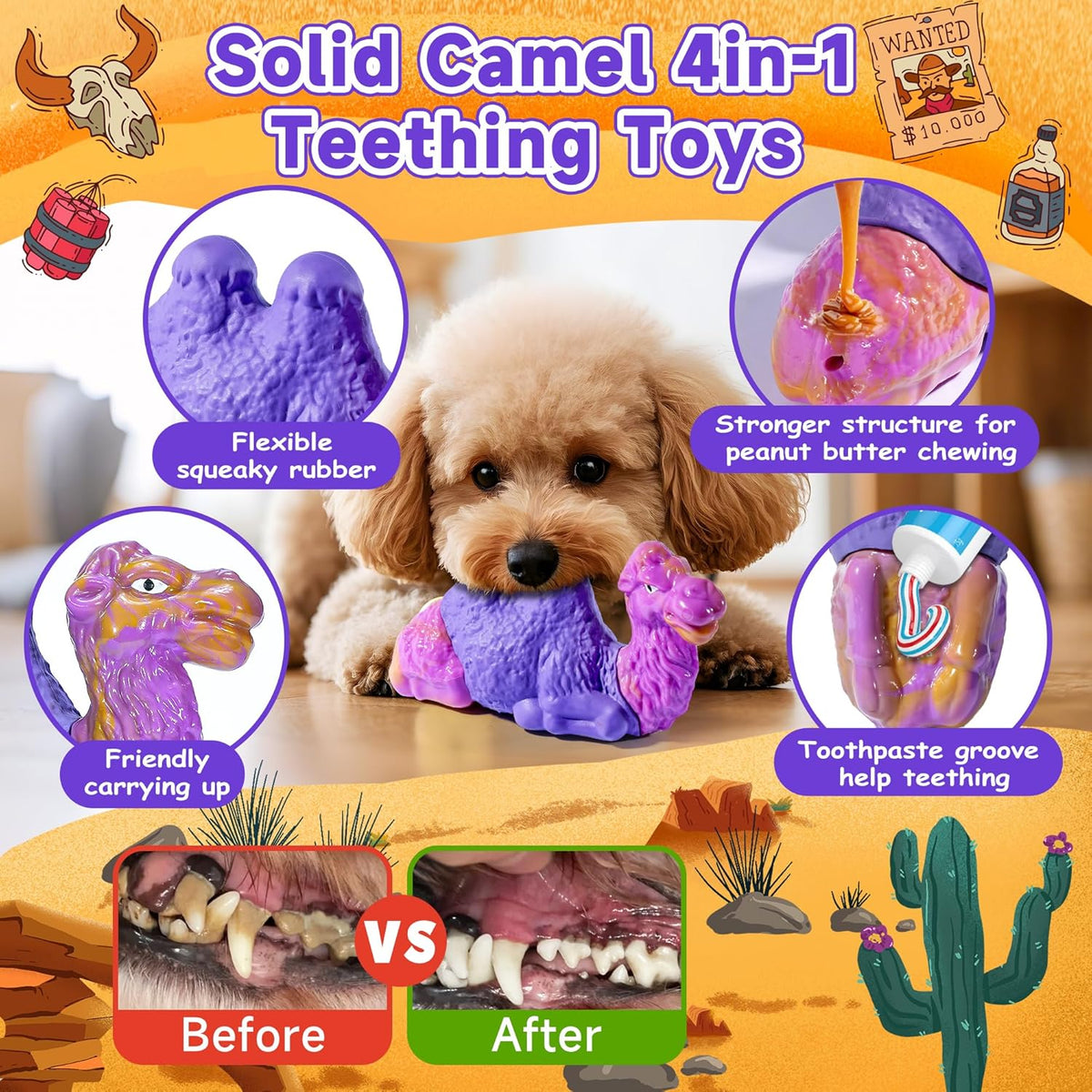 Tough Dog Toys for Aggressive Chewers, Durable Indestructible Nylon Dog Chew Toys for Large Medium
