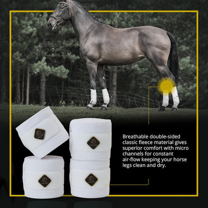 Kavallerie Elastic Fleece Bandages for Horses, Non- Slip and Snug fit Breathable Material for
