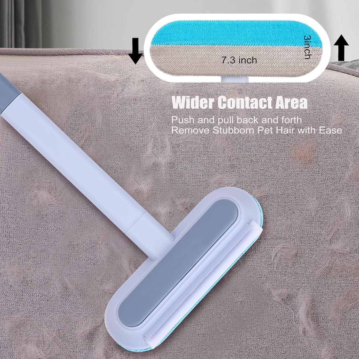 Pet Hair Remover for Furniture, Reusable, Effective Lint Brush for Dog and Cat Hair - 17.3Inch