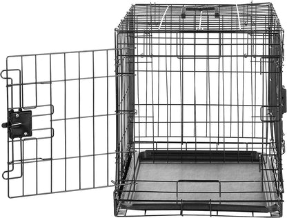 Amazon Basics Durable,Foldable Metal Wire Dog Crate with Tray, Double Door, Divider, 24 x 18 x 20