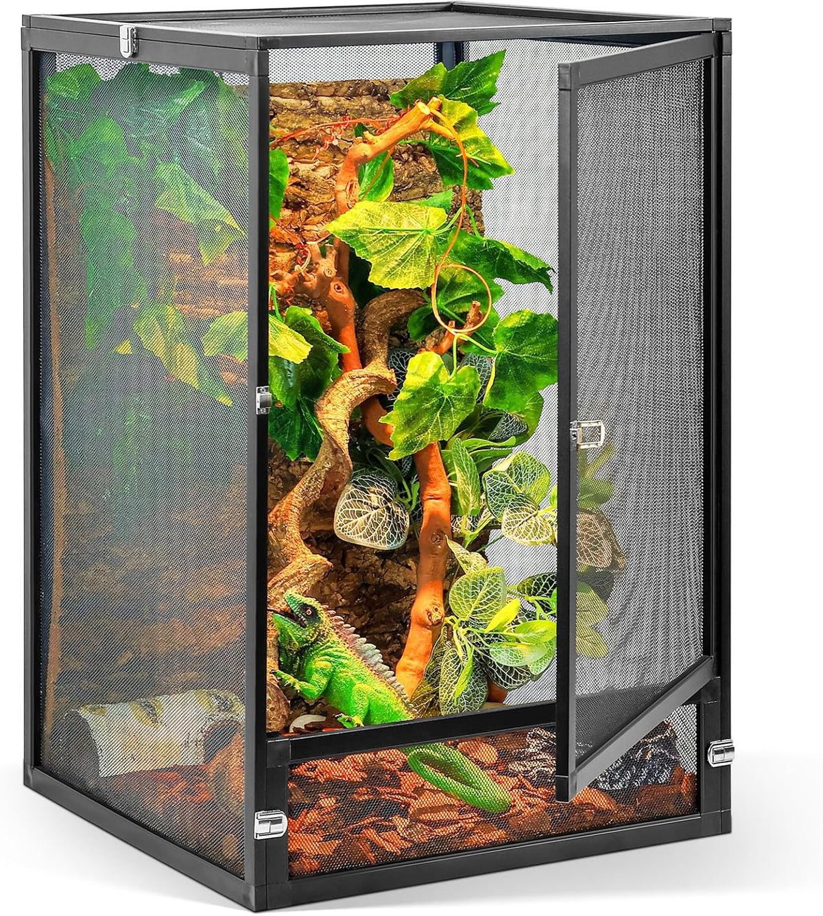 33 Gallon 360° Panoramic Foldable Reptile Terrarium Kit: Crested Gecko Tank and Reptile Cage for