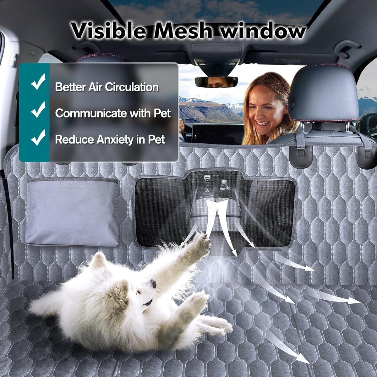 Back Seat Extender for Dogs-Supports 400lb,Waterproof Dog Car Seat Cover Hard