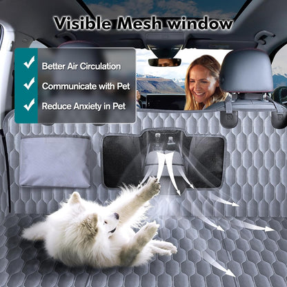 Back Seat Extender for Dogs-Supports 400lb,Waterproof Dog Car Seat Cover Hard