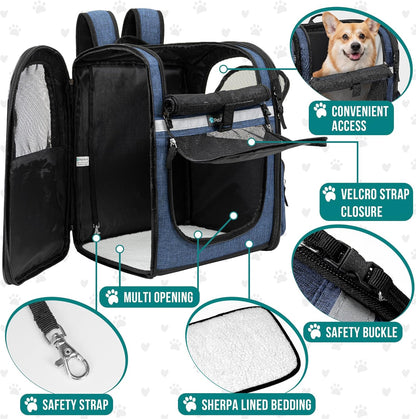 PetAmi Dog Backpack Carrier for Small Large Cat, Pet, Puppies, Ventilated Pet Hiking Backpack