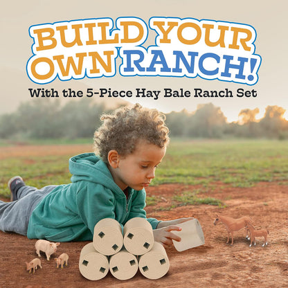 Big Country Toys 5-Piece Hay Bale Set - Toy Hay Bales for Farm Animal Toys for 3 Year Old Boys &