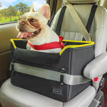 PETSFIT Small Dog Car Seat, Patent Safety Buckles Car Seat for Dogs, Puppy Car Seat with Safety