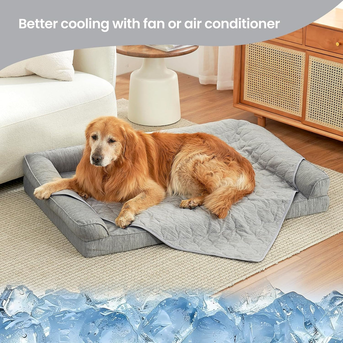 Cozy Bliss Leakproof Cooling Blanket for Medium Dogs – Q-Max>0.4, Durable & Washable Dog Cooling