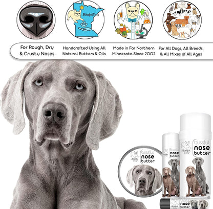 The Blissful Dog Weimaraner Nose Butter for Dry, Cracked Skin, Lick-Safe Dog Nose Balm with