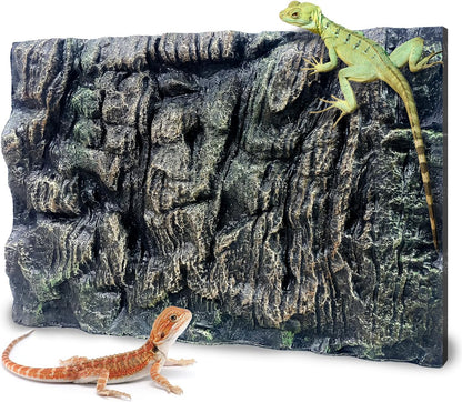 17.7x11.8in Rock Terrarium Background,3D Reptile Tank Background Board,Amphibian Stereo Backdrop