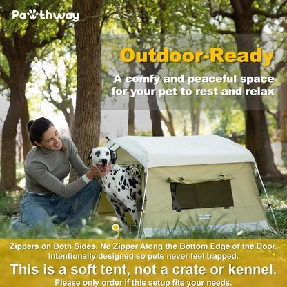 Dog Tent Cotton Fabric, Aluminum Poles and Camping Mat, Outdoor Weatherproof, Dog House Outdoor