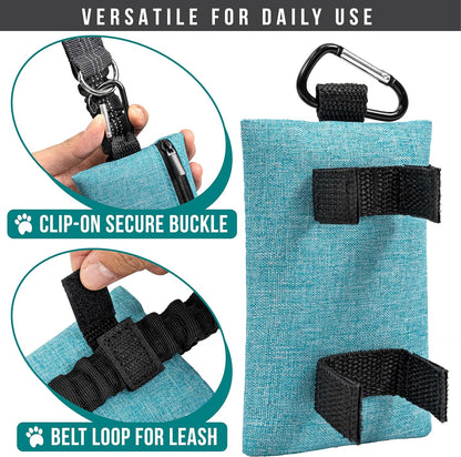 PetAmi Dog Poop Bag Holder for Leash, Dog Waste Bag Dispenser with Clip, Doggy Walking Accessories