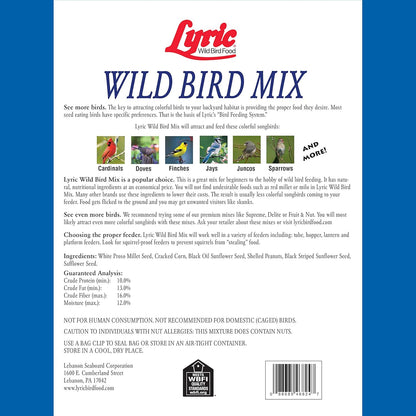 Lyric Wild Bird Mix - Wild Bird Food for Outside Feeders - Attracts Doves, Jays and many more - 40