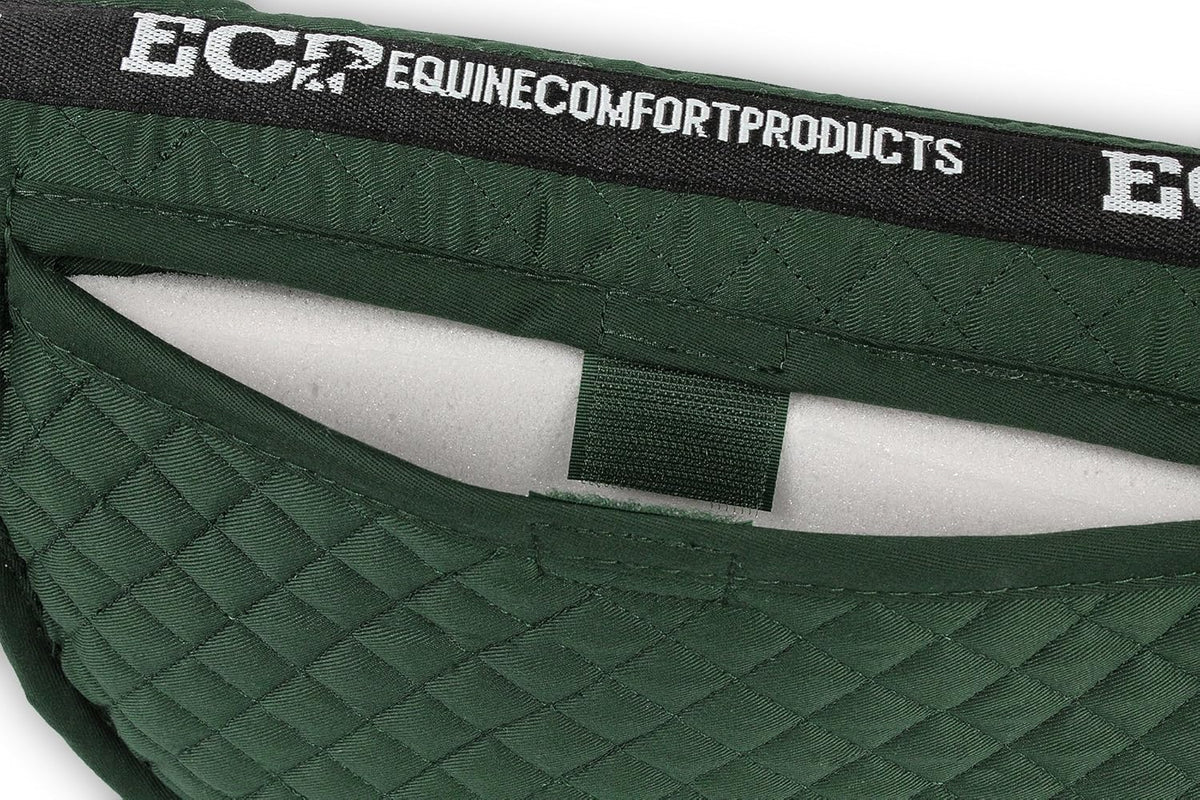 ECP Equine Comfort Products Adjustable Shock Absorbing Memory Foam Half Saddle Pad, Injury