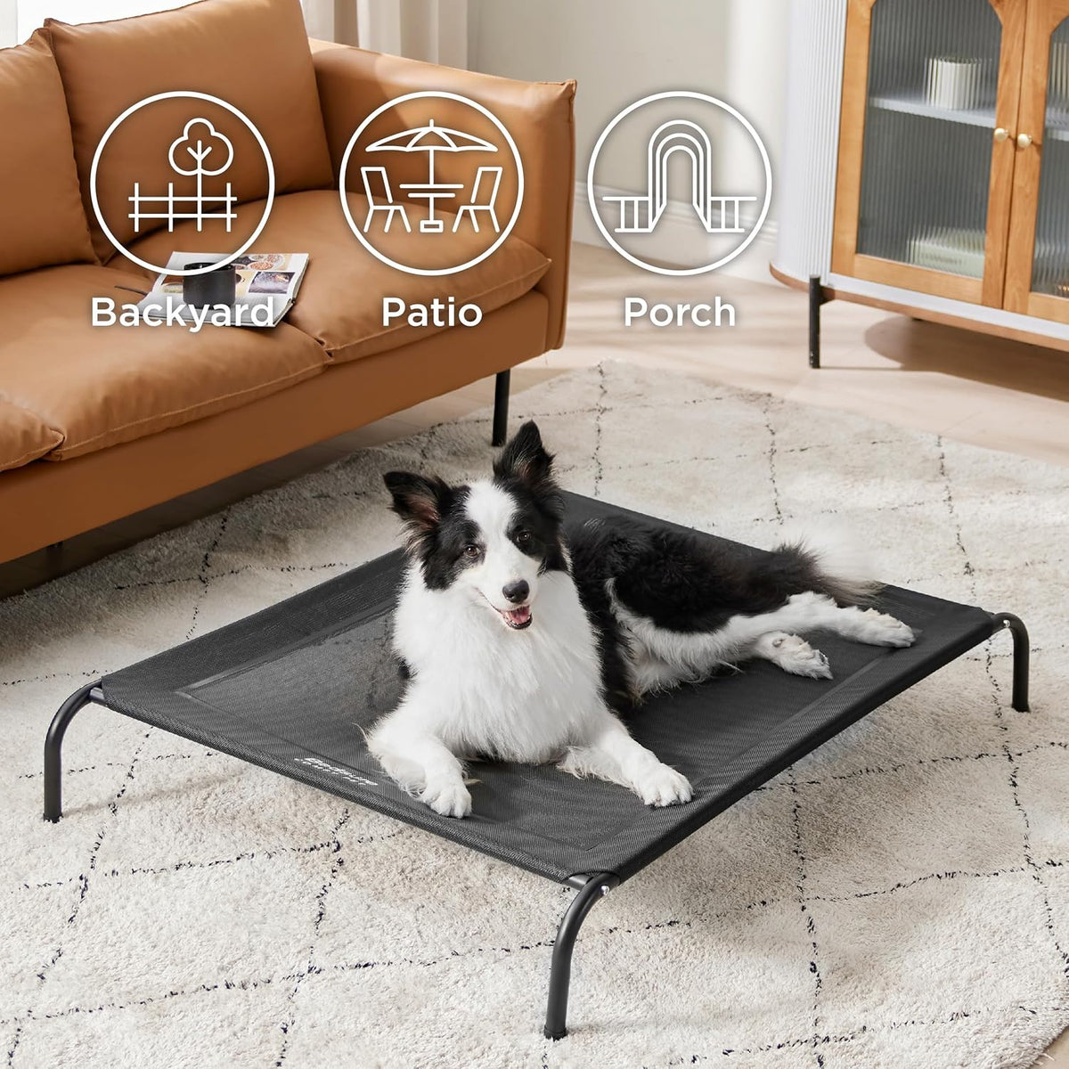 Bedsure Outdoor Elevated Dog Bed Large Sized Dog, Portable Indoor & Outdoor Cooling Raised Cot Pet