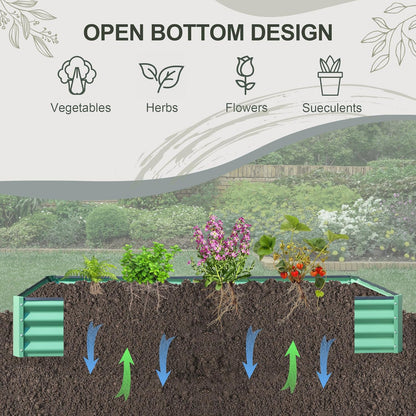 Domi Galvanized Raised Garden Bed, 6x3x1Ft Thickening Metal Planter Box for Vegetables Bottomless