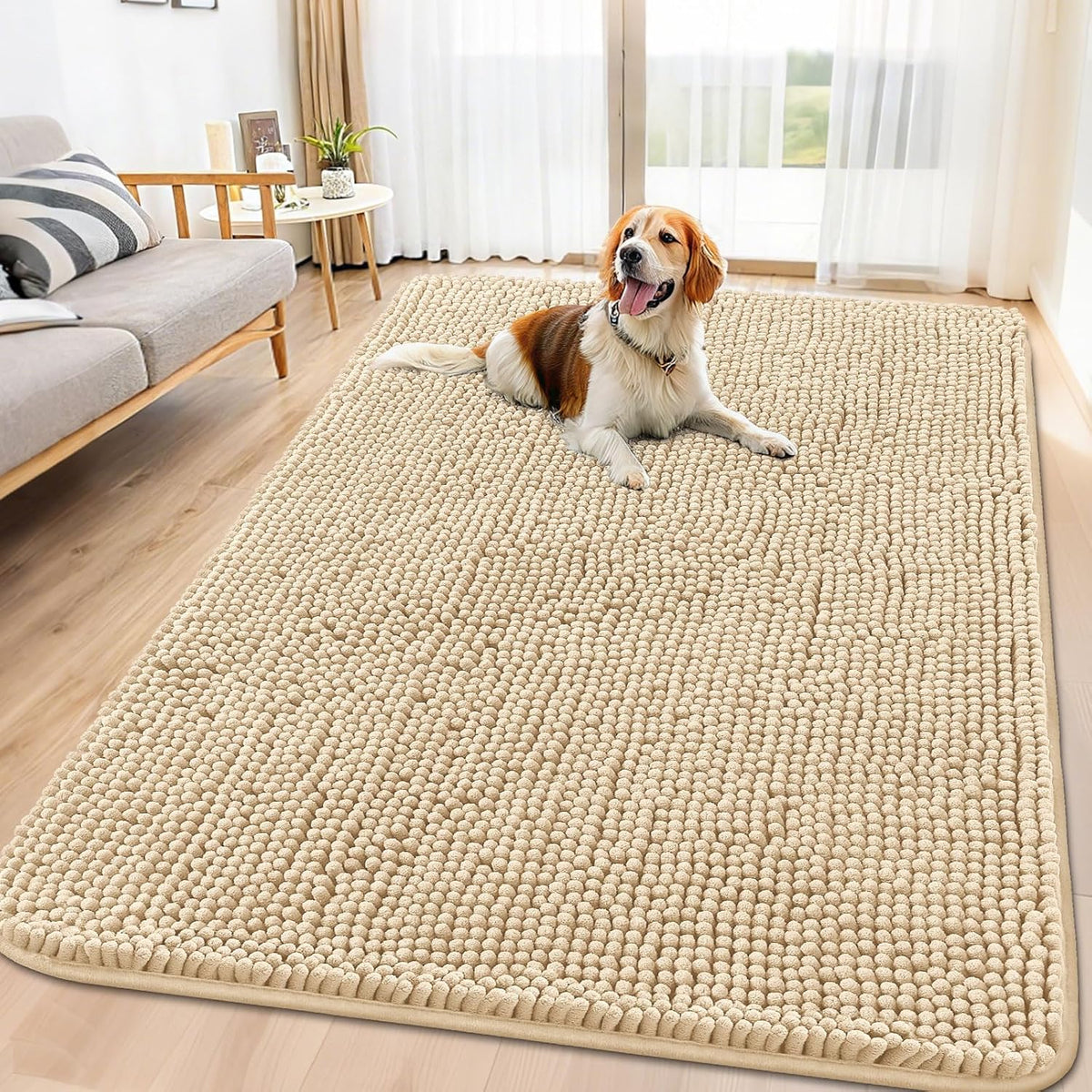 Smiry Dog Door Mat for Muddy Paws 71x46, Absorbs Moisture and Dirt Doormat, Non-Slip Washable Quick
