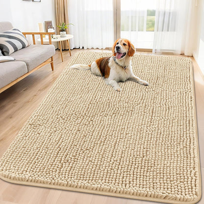 Smiry Dog Door Mat for Muddy Paws 70x32, Absorbs Moisture and Dirt Doormat, Non-Slip Washable Quick
