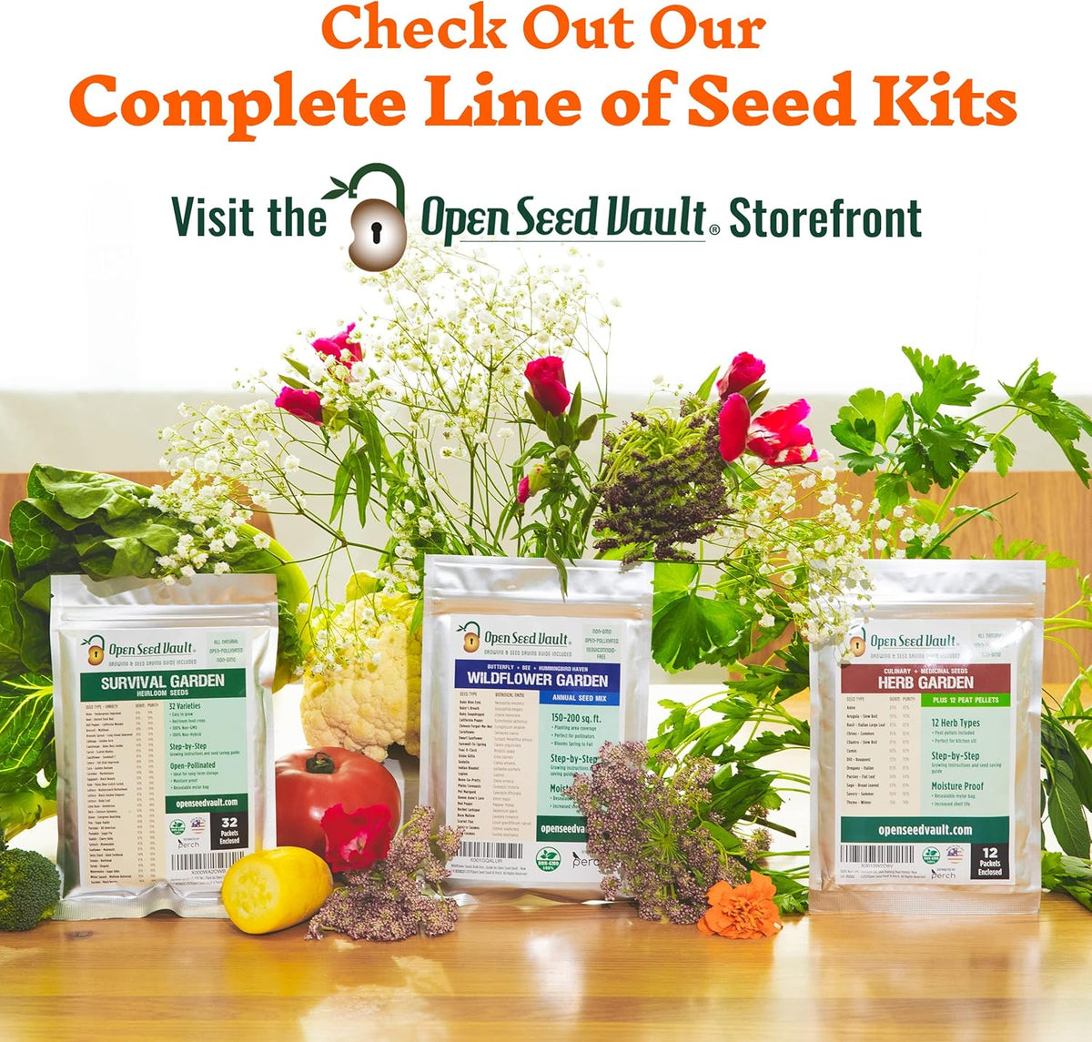 Open Seed Vault 4,000 Non GMO Heirloom Vegetable Seeds for Planting Vegetables and Fruits - 12