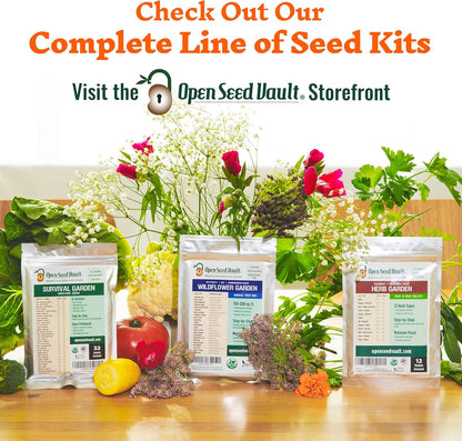 Open Seed Vault 4,000 Non GMO Heirloom Vegetable Seeds for Planting Vegetables and Fruits - 12