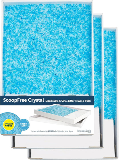 PetSafe ScoopFree Disposable Crystal Cat Litter Tray - Easy Cleaning Box - Refill Tray for Electric