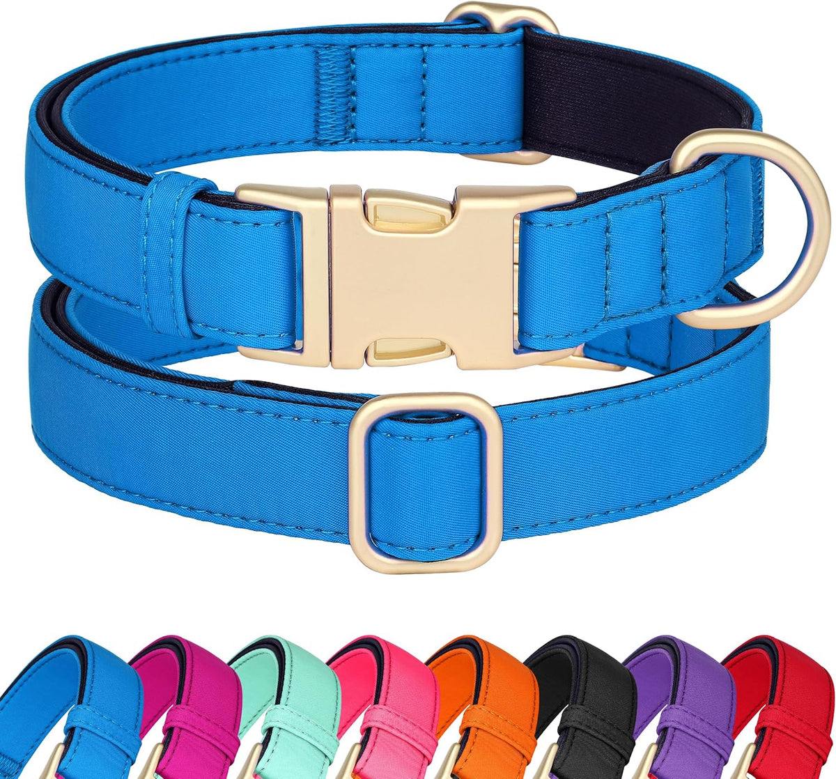Didog Soft Padded Dog Collars for Medium Dogs, Colorful and Durable Dog Collar with Quick Release