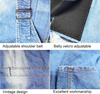 Classic Dog Jeans Overall for Medium Large Dogs,Pet Denim Jumpsuit Onesies Clothes Costumes for