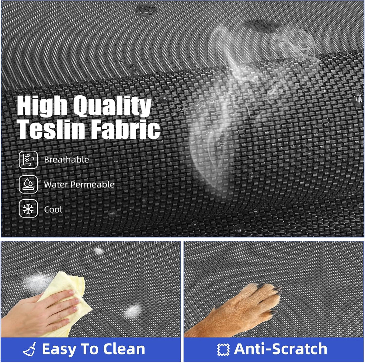 Simple Trending Raised Dog Bed for Large Dogs, Cooling Elevated Dog Bed, Breathable Pet Cot Bed