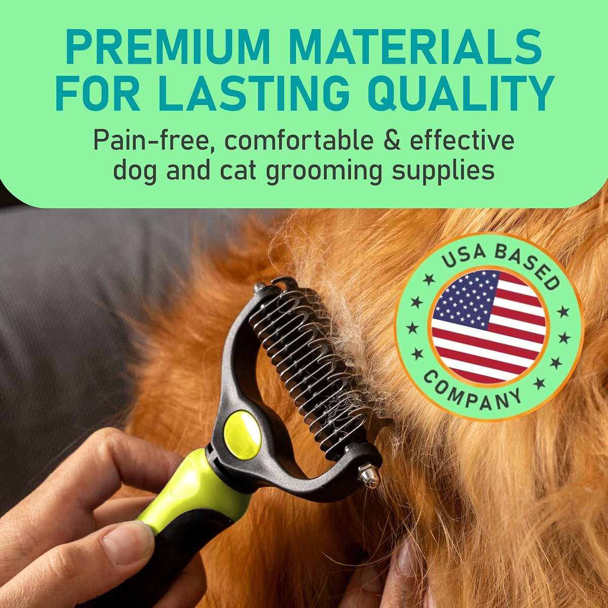 Maxpower Planet Pet Grooming Brush - Double Sided Shedding, Dematting Undercoat Rake for Dogs and