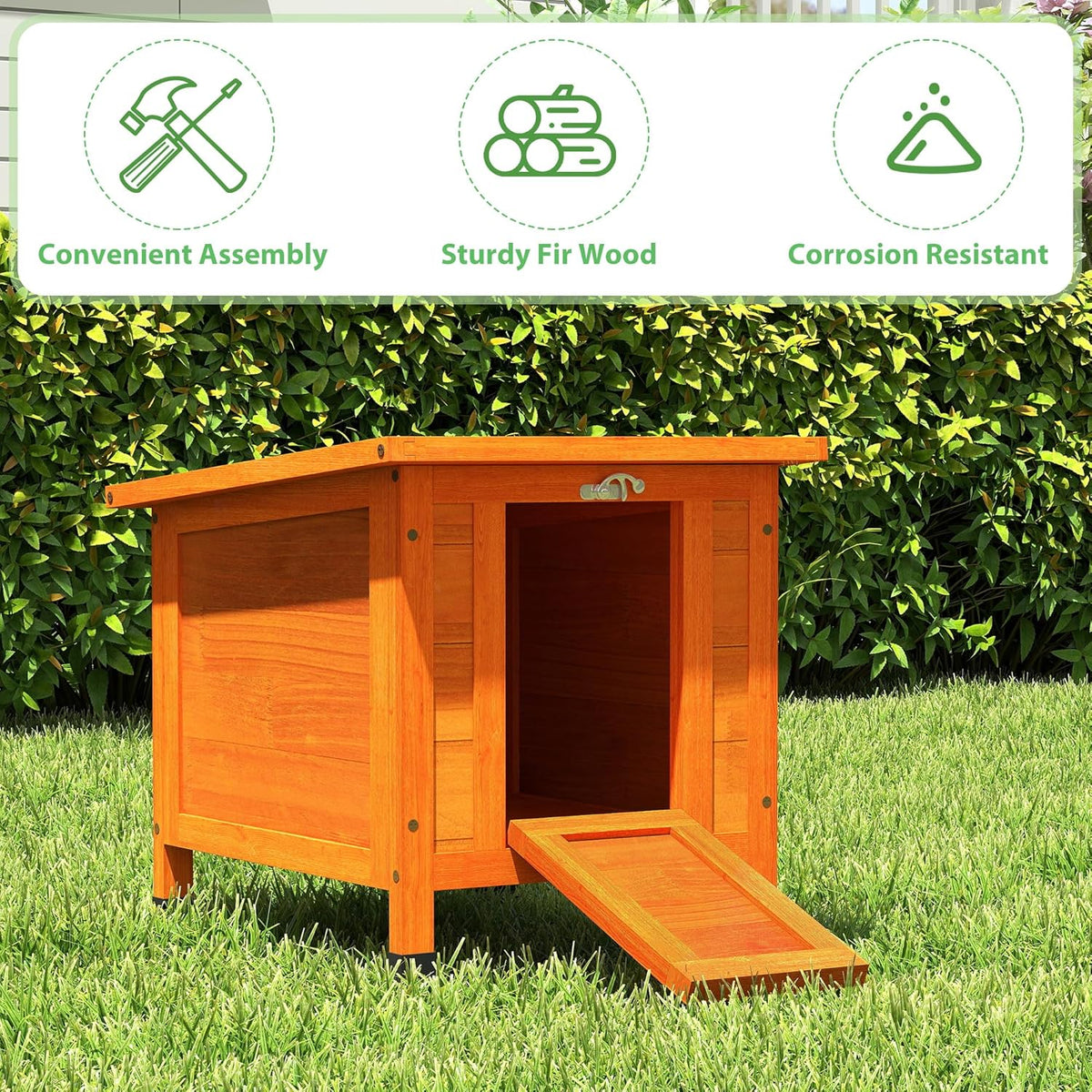 Coziwow Rabbit Hutch, Outdoor Cat House Weatherproof, Bunny Cage Indoor with Openable, Portable