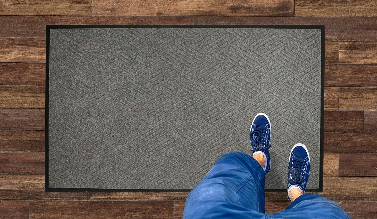WaterHog Diamond | Commercial-Grade Entrance Mat with Rubber Border – Indoor/Outdoor, Quick Drying