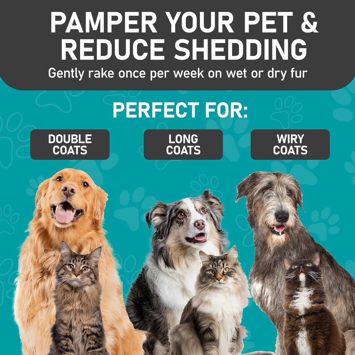 Maxpower Planet Pet Grooming Brush - Double Sided Shedding, Dematting Undercoat Rake for Dogs and
