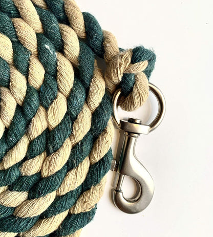 Majestic Ally Pack of 2 Solid Cotton Lead Rope for Horses & Livestock – 10 Foot Long and 5/8 inch