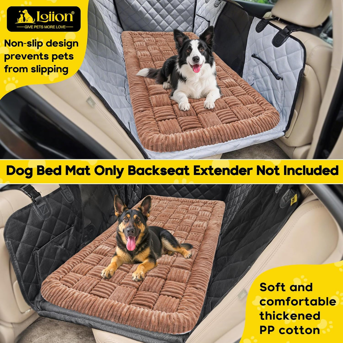 Dog Car Bed Mat, Non-Slip Backseat Extender Pet Blanket, Plaid Dog Bed for SUVs, Sedans & Trucks