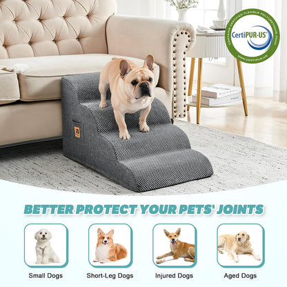 IFNOW Dog Stairs for Small Dogs, 4-Step Sturdy Dog Steps for Bed, Couch, Sofa, Waterproof Pet
