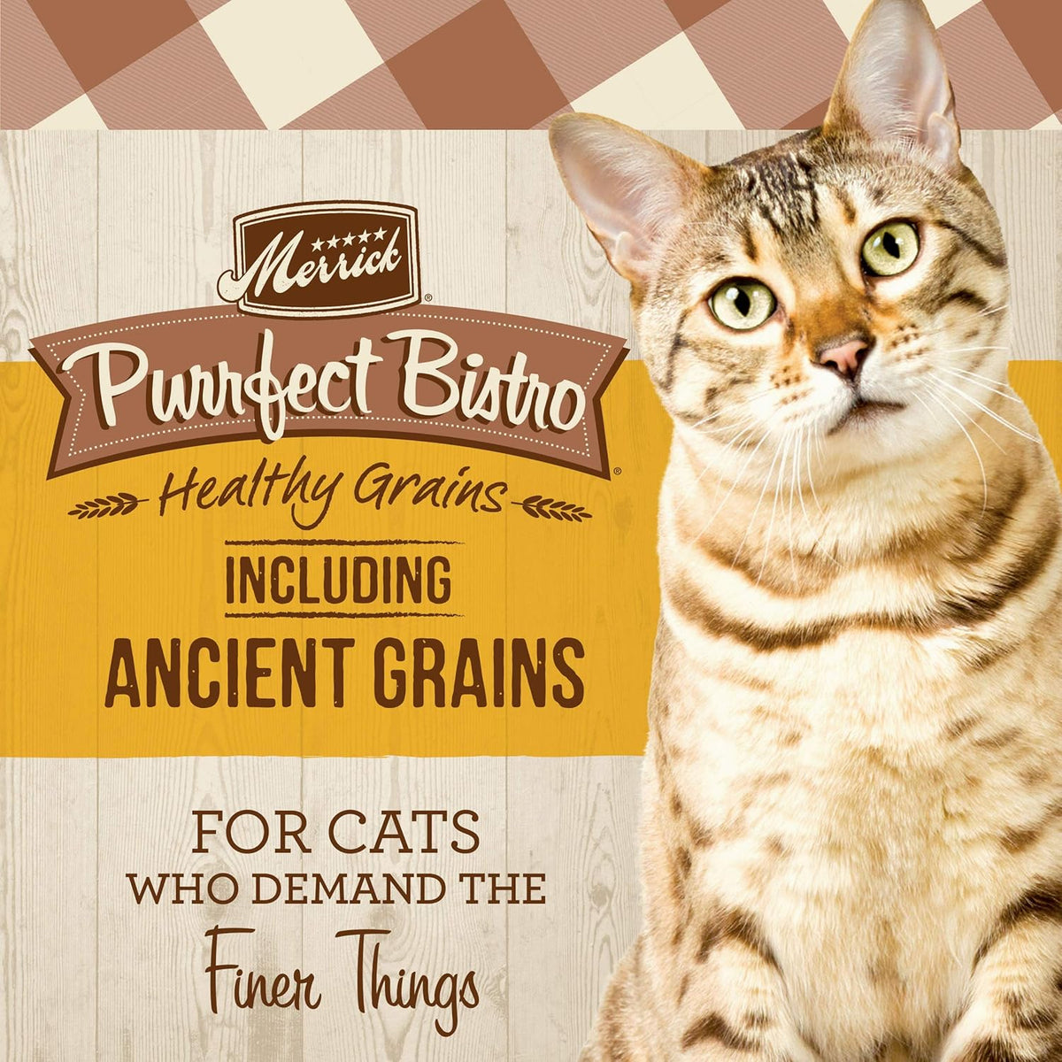 Merrick Purrfect Bistro Premium Healthy Grains Dry Cat Food For Adult Cats, Real Chicken And Brown
