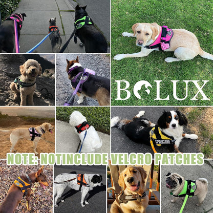 Bolux Dog Harness, No-Pull Reflective Dog Vest, Breathable Adjustable Pet Harness with Handle for