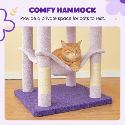 MWPO Flower Cat Tree for Indoor Cats, 63.8 Inches Multi-Level Cat Tower with Sisal-Covered