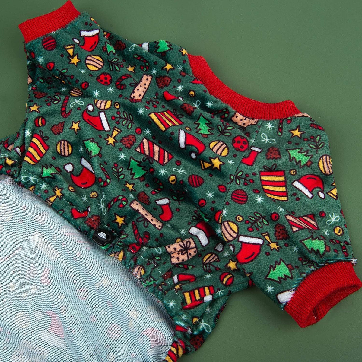 CuteBone Dog Christmas Pajamas Puppy Onesies Small Dogs Soft Pjs Coat Cat Apparel Comfy Pet Clothes